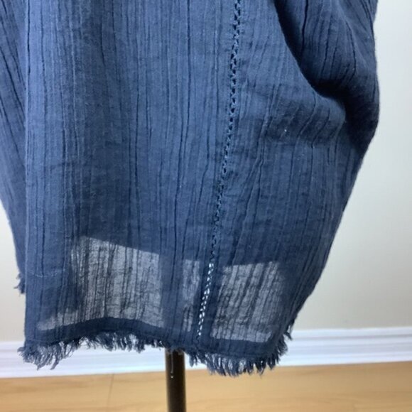 ARITZIA GOLDEN TNA COTTON BOHO BLACK BLOUSE - Picture 5 of 8